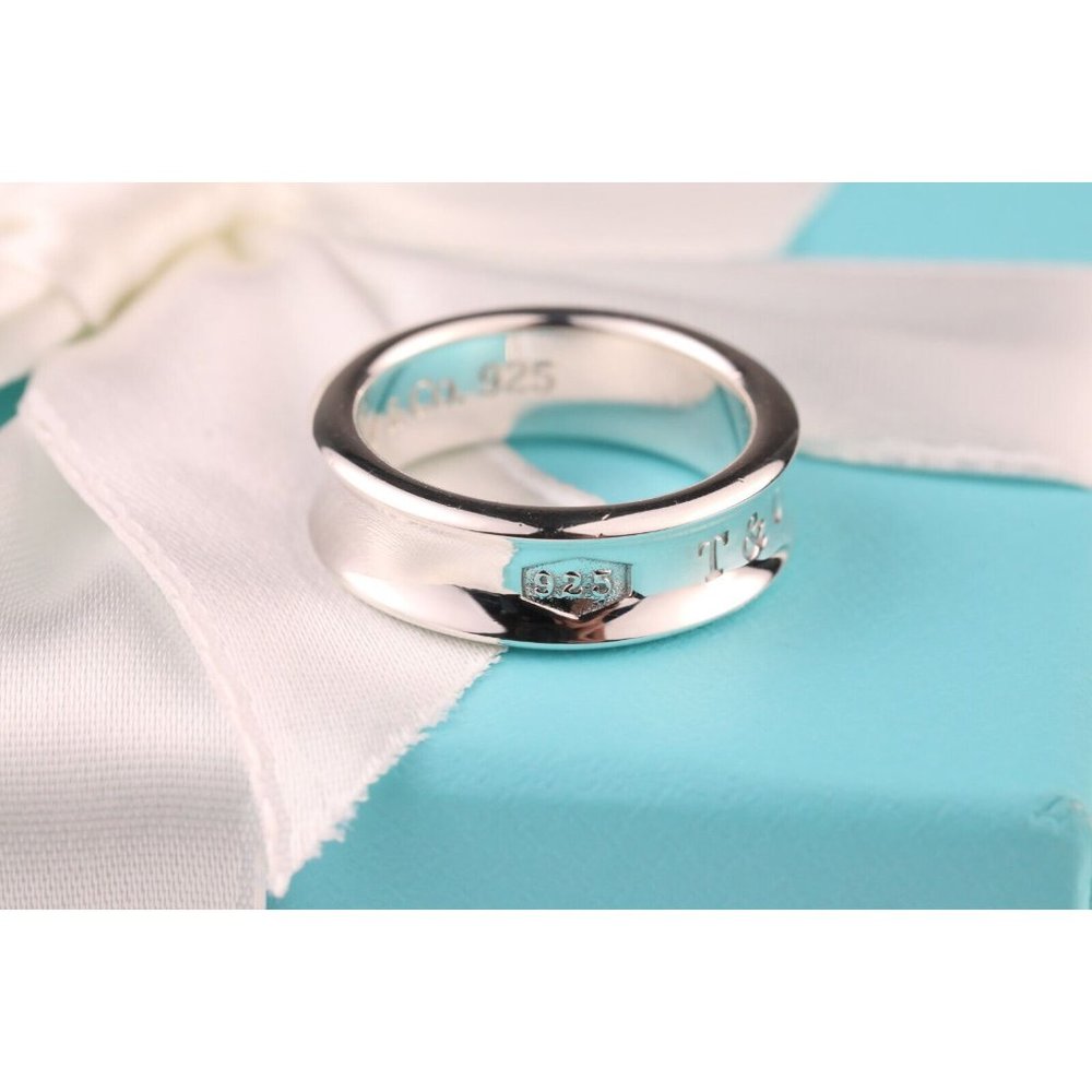 Tiffany & Co. 1997 Sterling Silver 925 1837 Concave Wedding Band Ring Size 7.25 - Picture 10 of 10